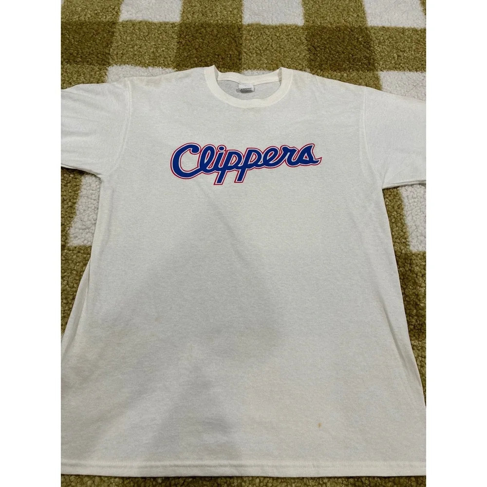 Anvil LA Clippers Sean Rooks Signed Graphic T-Shirt Mens Large White NBA